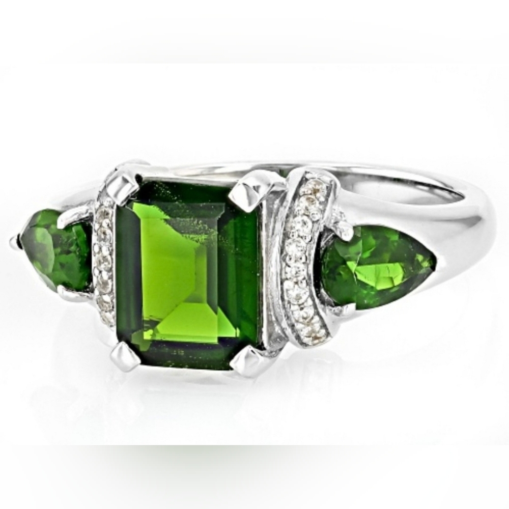 Genuine Chrome Diopside Sterling Silver Ring Size 8!